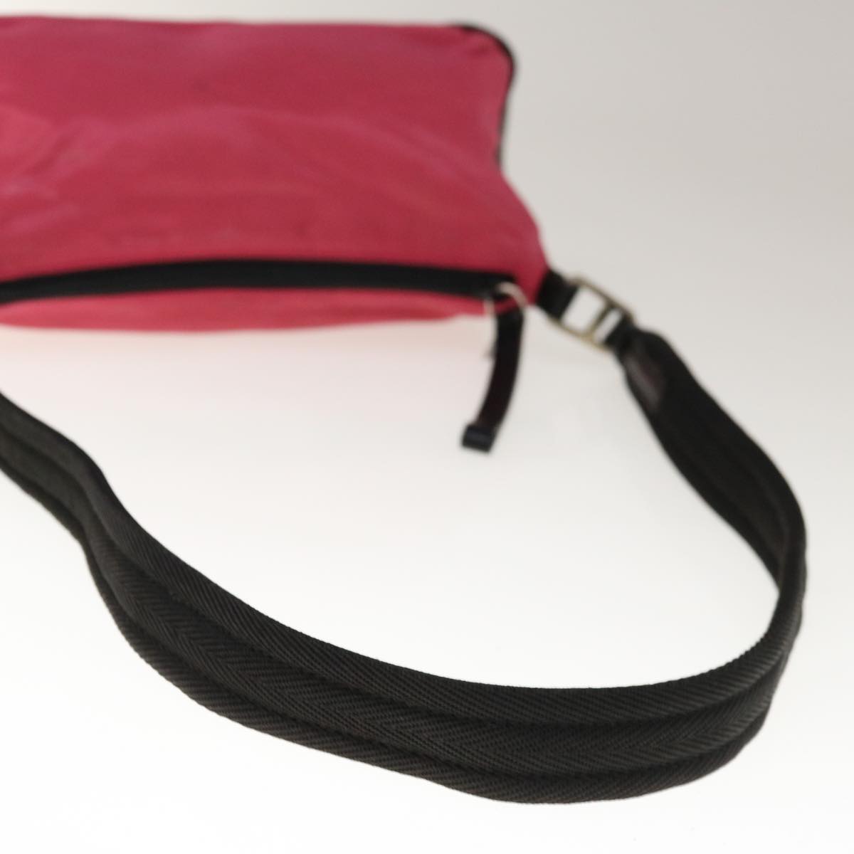 PRADA Shoulder Bag Nylon Pink Black Auth 65365