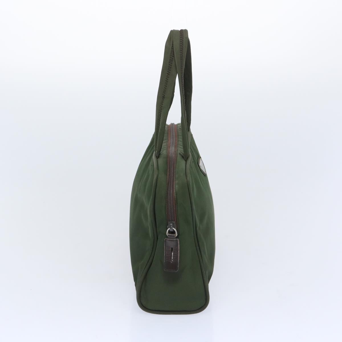 PRADA Hand Bag Nylon Khaki Auth 65371