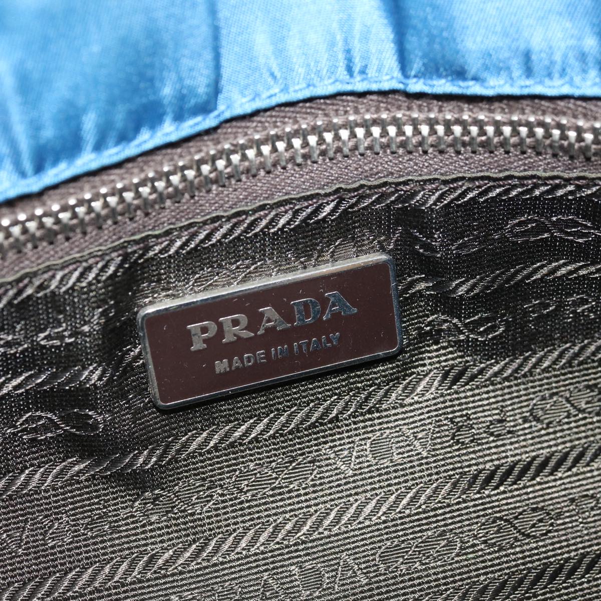 PRADA Hand Bag Nylon Blue Auth 65374