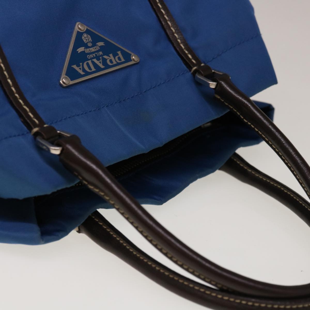 PRADA Hand Bag Nylon Blue Auth 65374