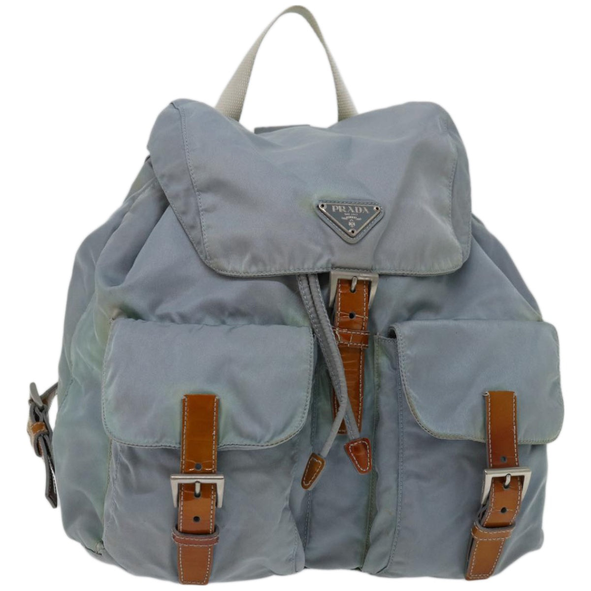 PRADA Backpack Nylon Light Blue Auth 65375