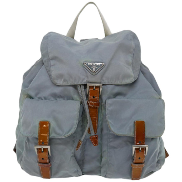 PRADA Backpack Nylon Light Blue Auth 65375