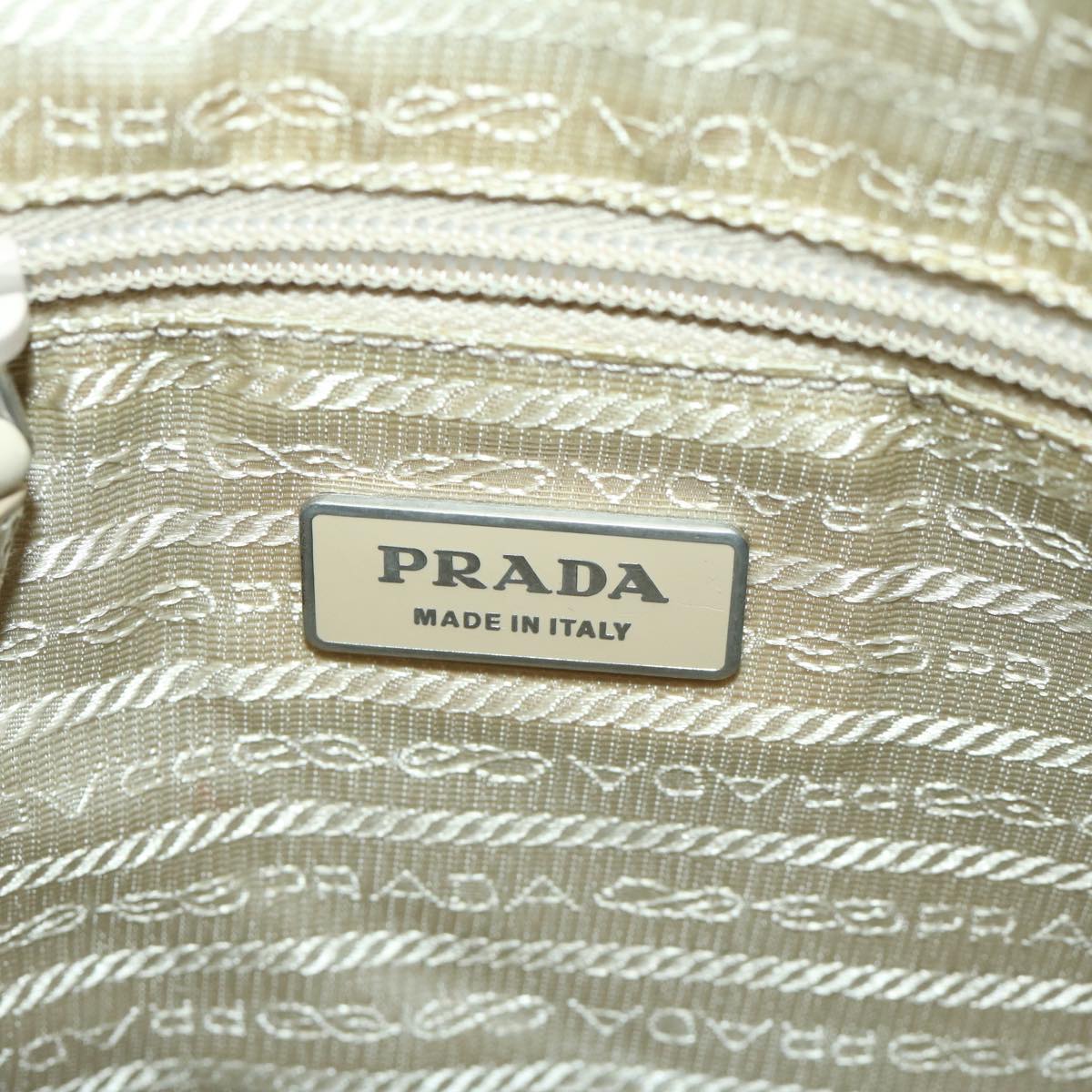 PRADA Shoulder Bag Nylon Beige Auth 65376