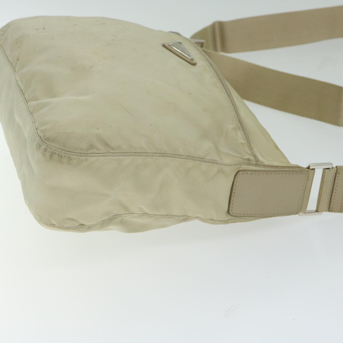 PRADA Shoulder Bag Nylon Beige Auth 65376