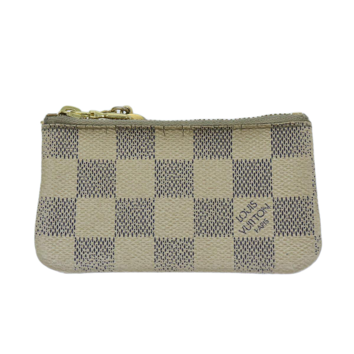 LOUIS VUITTON Damier Azur Pochette Cles Coin Purse N62659 LV Auth 65394