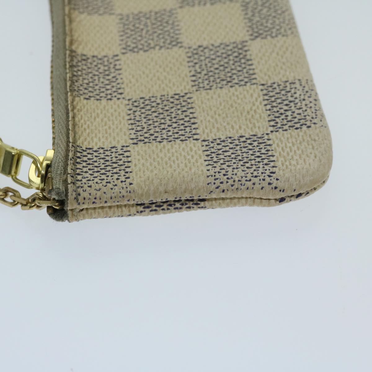 LOUIS VUITTON Damier Azur Pochette Cles Coin Purse N62659 LV Auth 65394