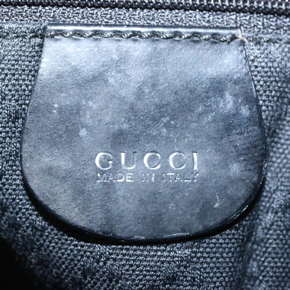 GUCCI Bamboo Shoulder Bag Nylon 2way Black 001 1705 1577 Auth 65440