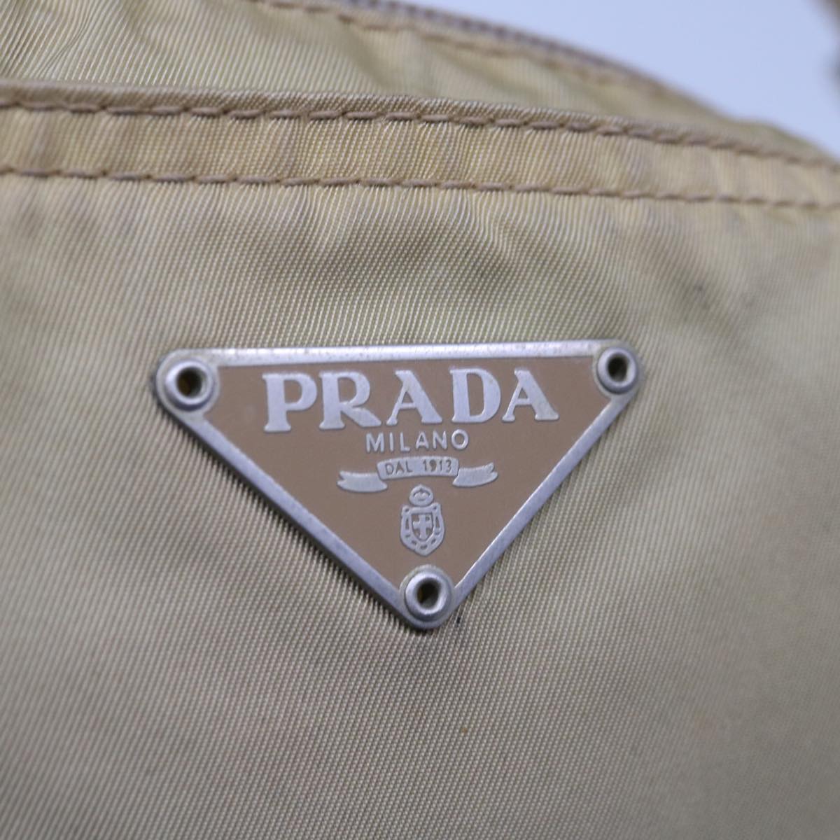 PRADA Shoulder Bag Nylon Beige Auth 65449