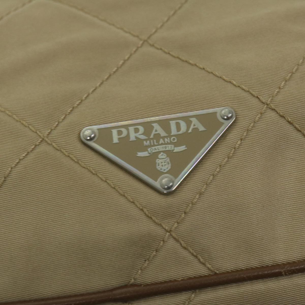 PRADA Shoulder Bag Nylon Beige Auth 65450