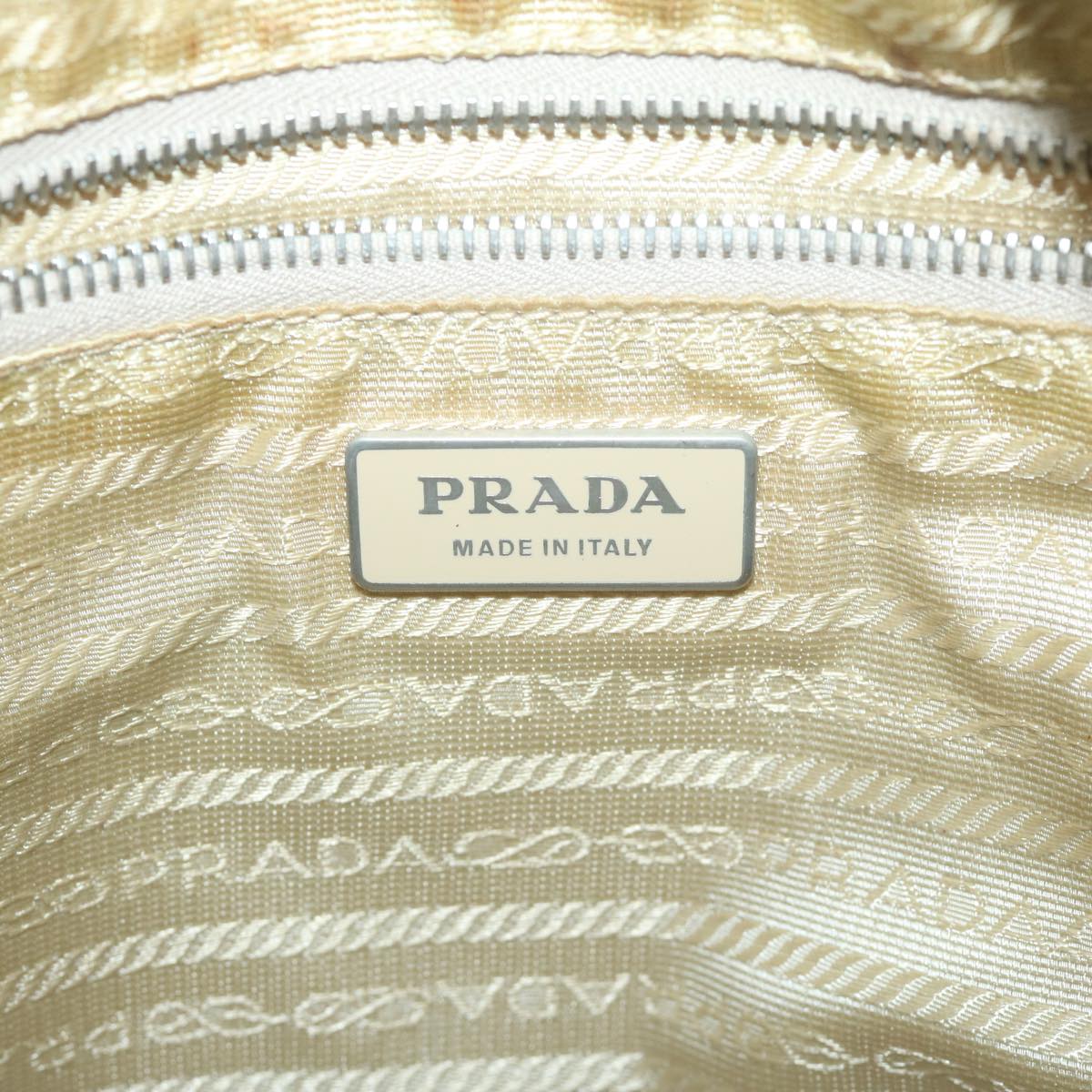 PRADA Shoulder Bag Nylon Beige Auth 65450