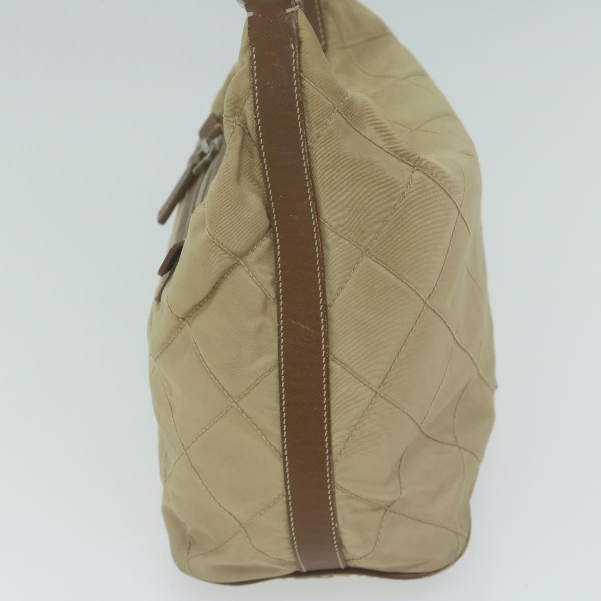 PRADA Shoulder Bag Nylon Beige Auth 65450