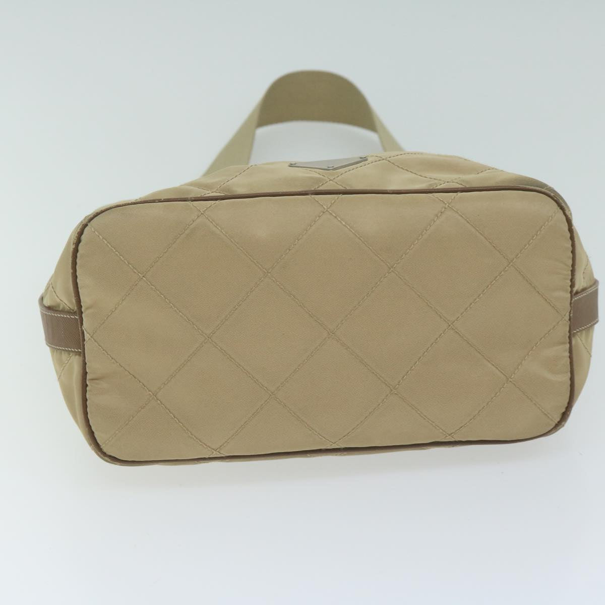 PRADA Shoulder Bag Nylon Beige Auth 65450