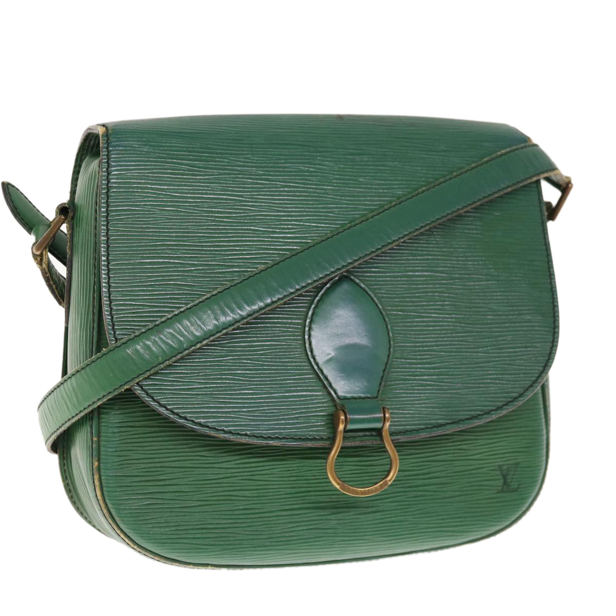 LOUIS VUITTON Epi Saint Cloud GM Shoulder Bag Green M52194 LV Auth 65470