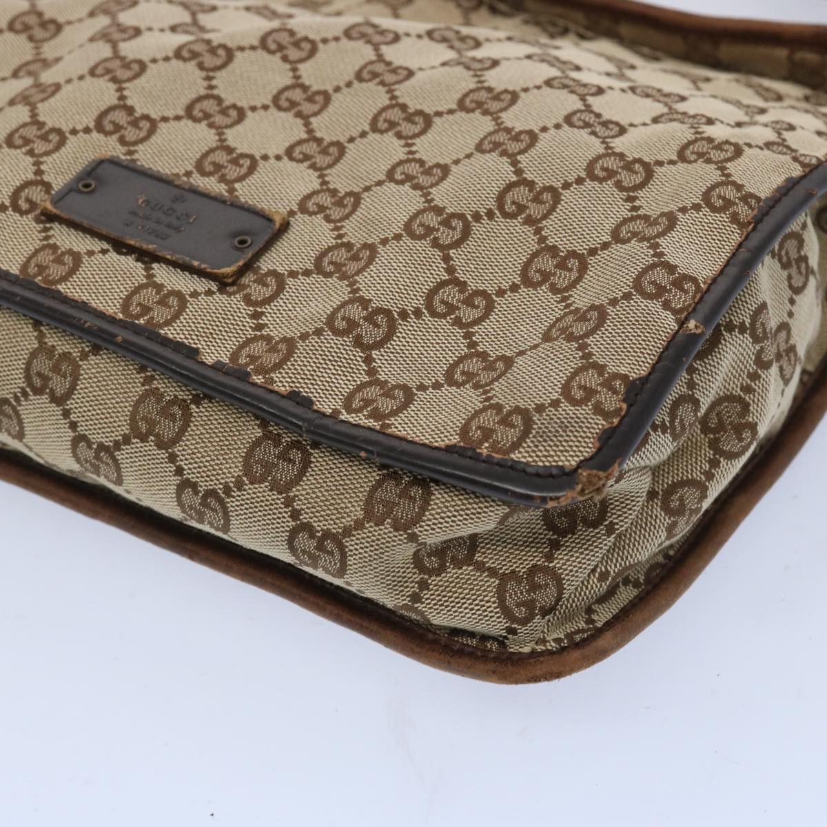 GUCCI GG Canvas Shoulder Bag Beige 91762 Auth 65502