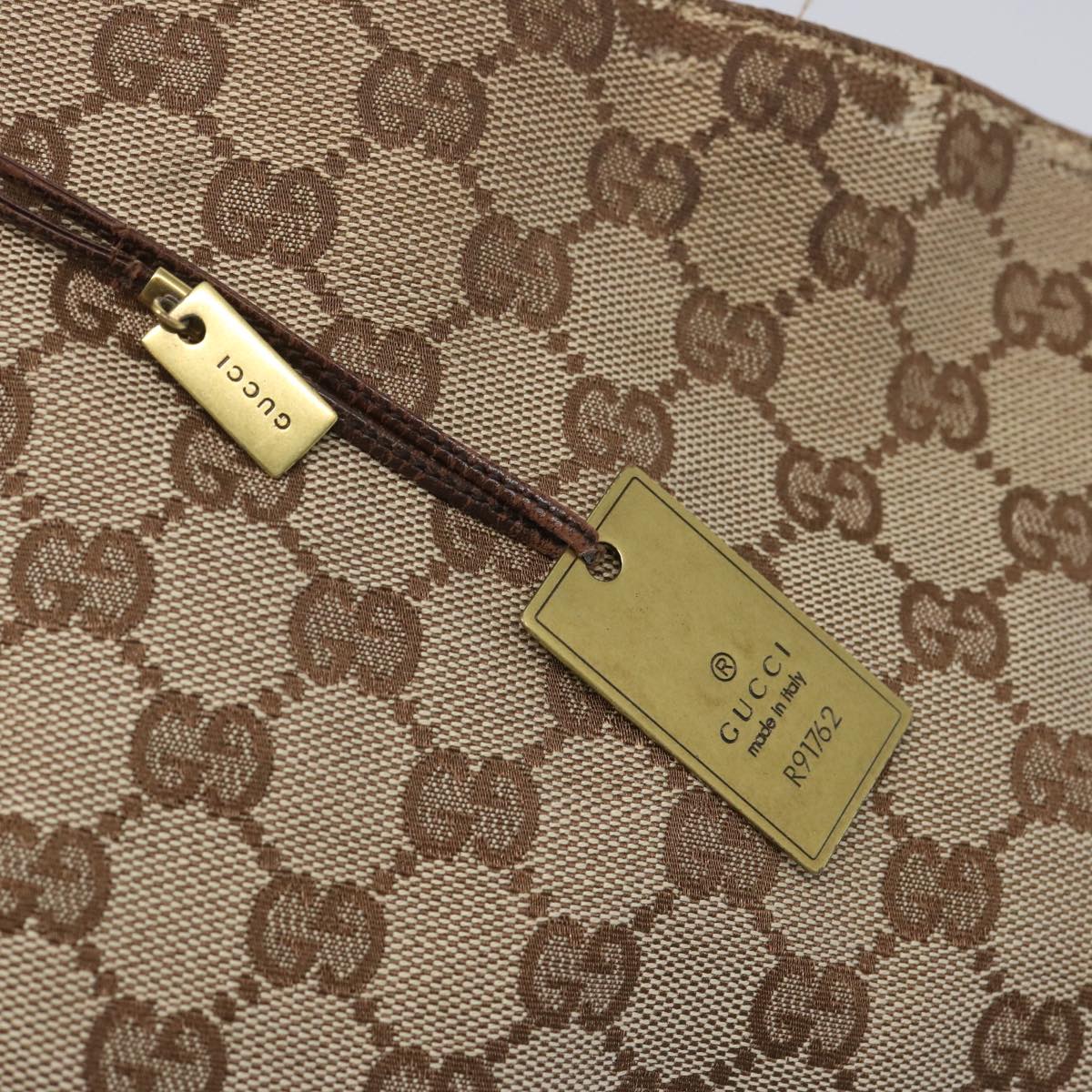 GUCCI GG Canvas Shoulder Bag Beige 91762 Auth 65502