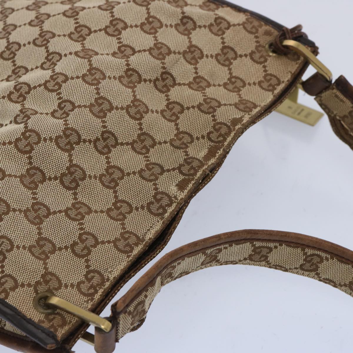 GUCCI GG Canvas Shoulder Bag Beige 91762 Auth 65502