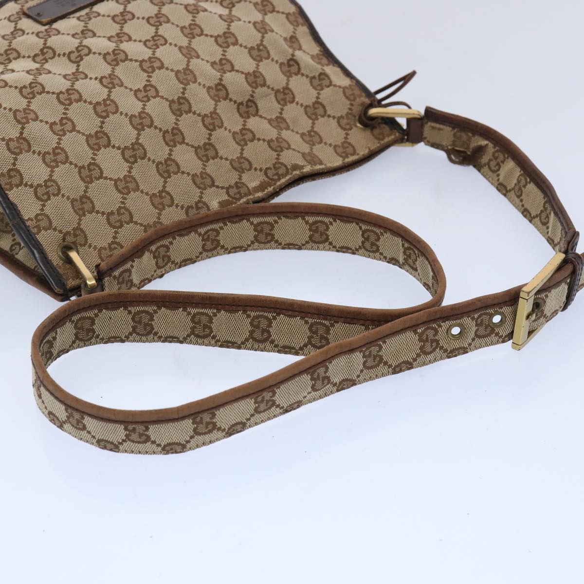 GUCCI GG Canvas Shoulder Bag Beige 91762 Auth 65502