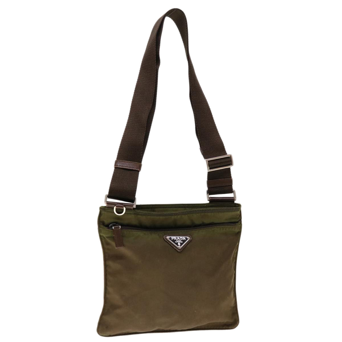 PRADA Shoulder Bag Nylon Khaki Auth 65506