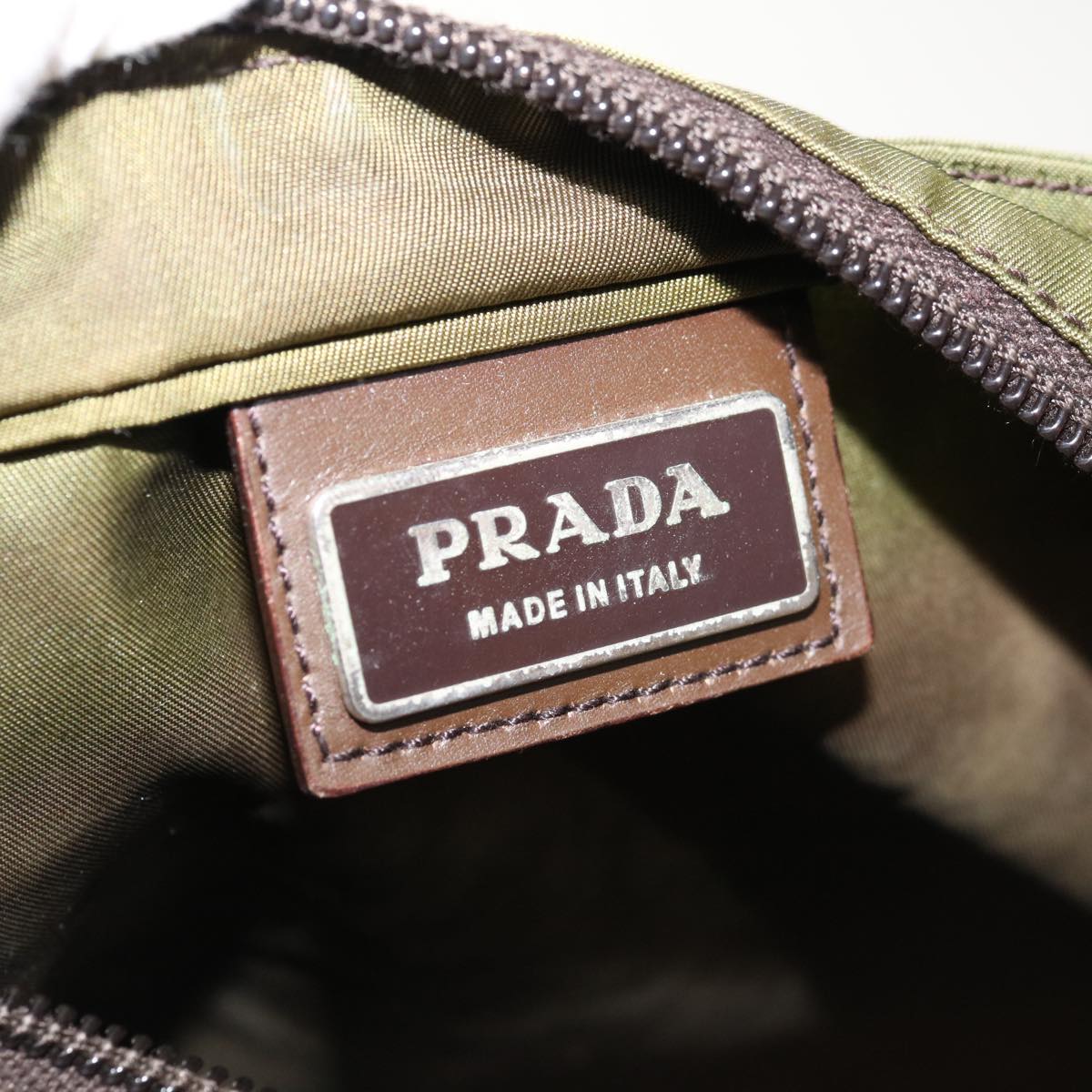 PRADA Shoulder Bag Nylon Khaki Auth 65506