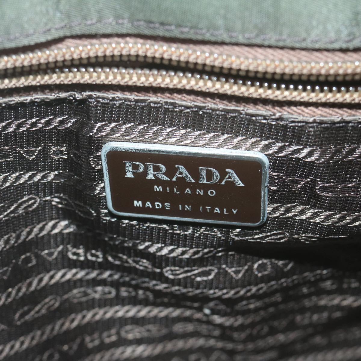 PRADA Shoulder Bag Nylon Khaki Auth 65511