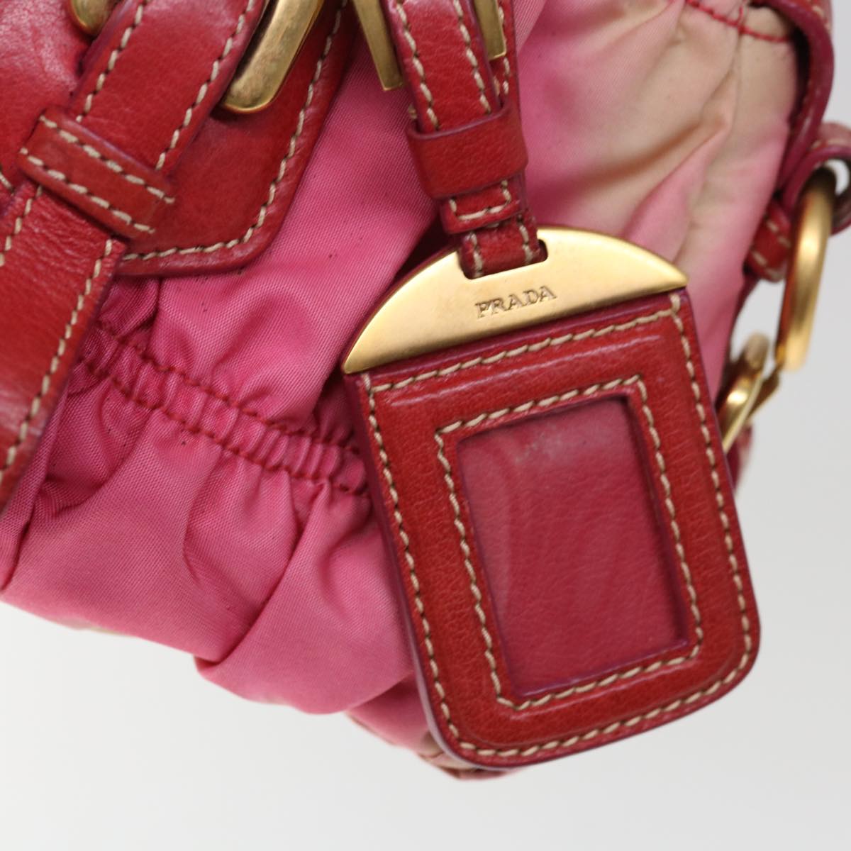 PRADA Hand Bag Nylon 2way Pink Auth 65534