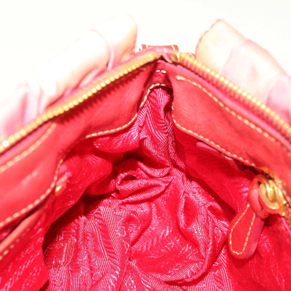 PRADA Hand Bag Nylon 2way Pink Auth 65534