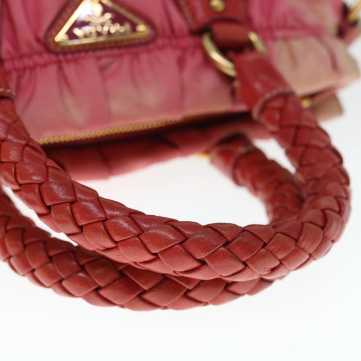 PRADA Hand Bag Nylon 2way Pink Auth 65534