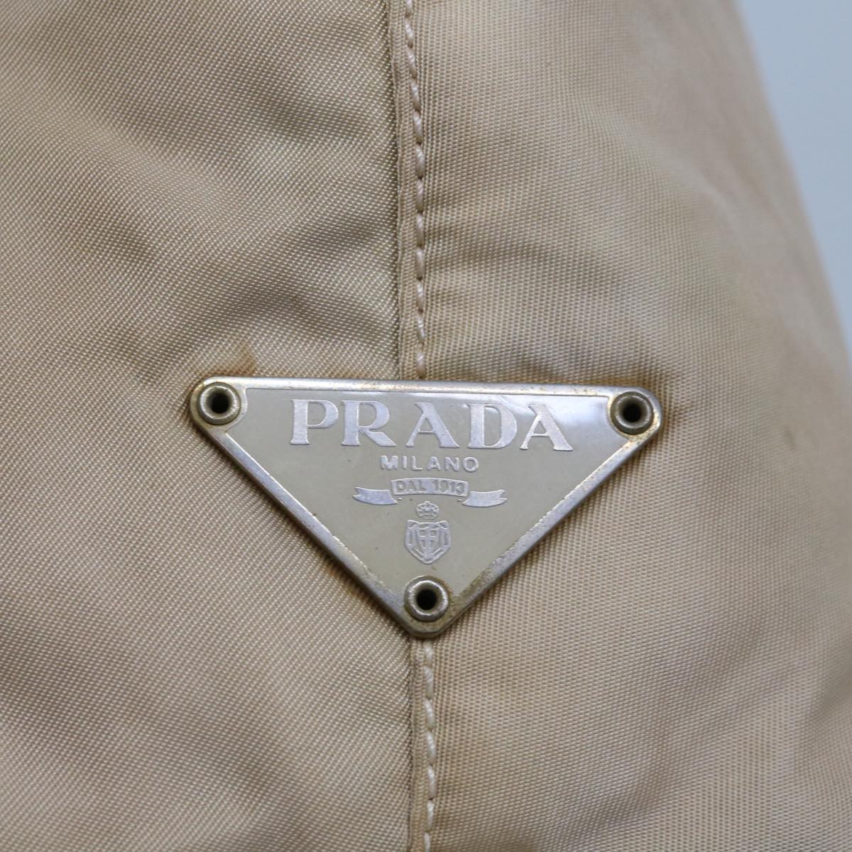 PRADA Shoulder Bag Nylon Beige Auth 65552