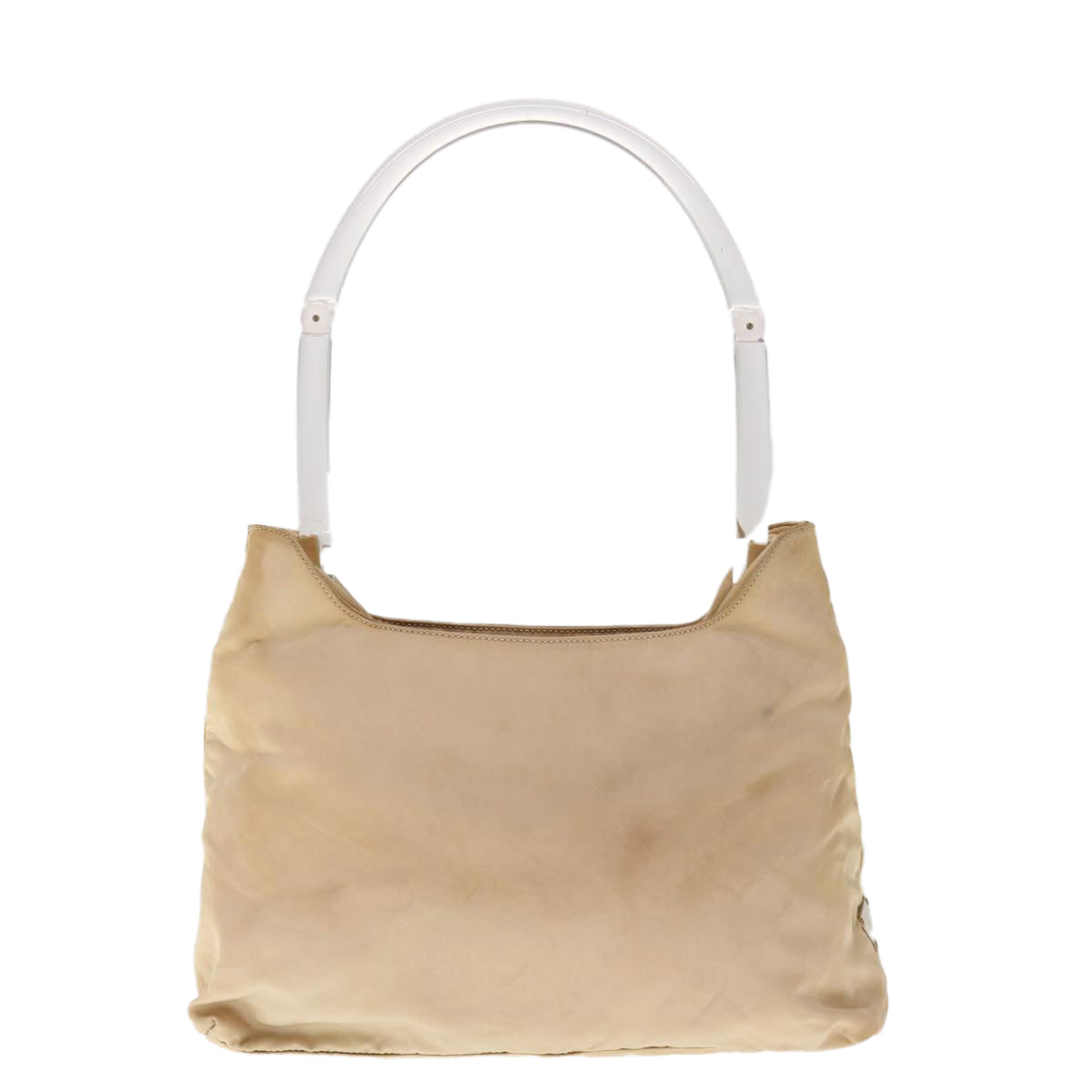 PRADA Shoulder Bag Nylon Beige Auth 65552