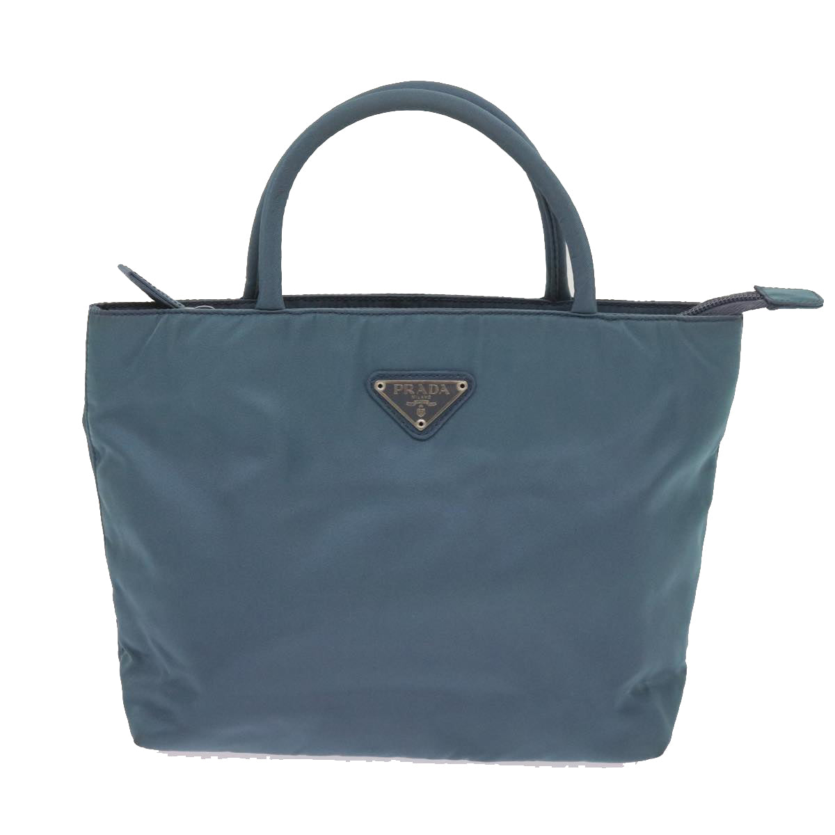 PRADA Hand Bag Nylon Turquoise Blue Auth 65555