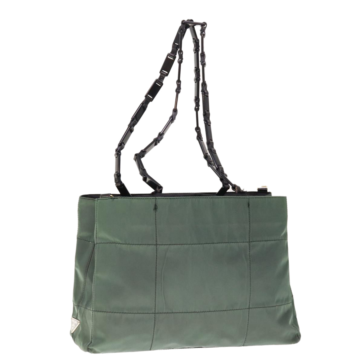 PRADA Shoulder Bag Nylon Green Auth 65556