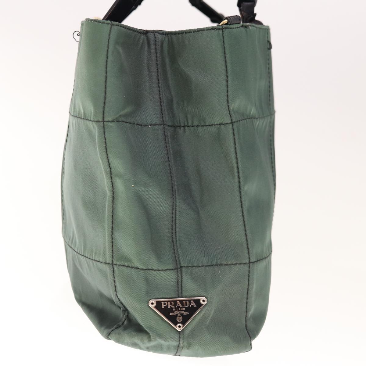 PRADA Shoulder Bag Nylon Green Auth 65556