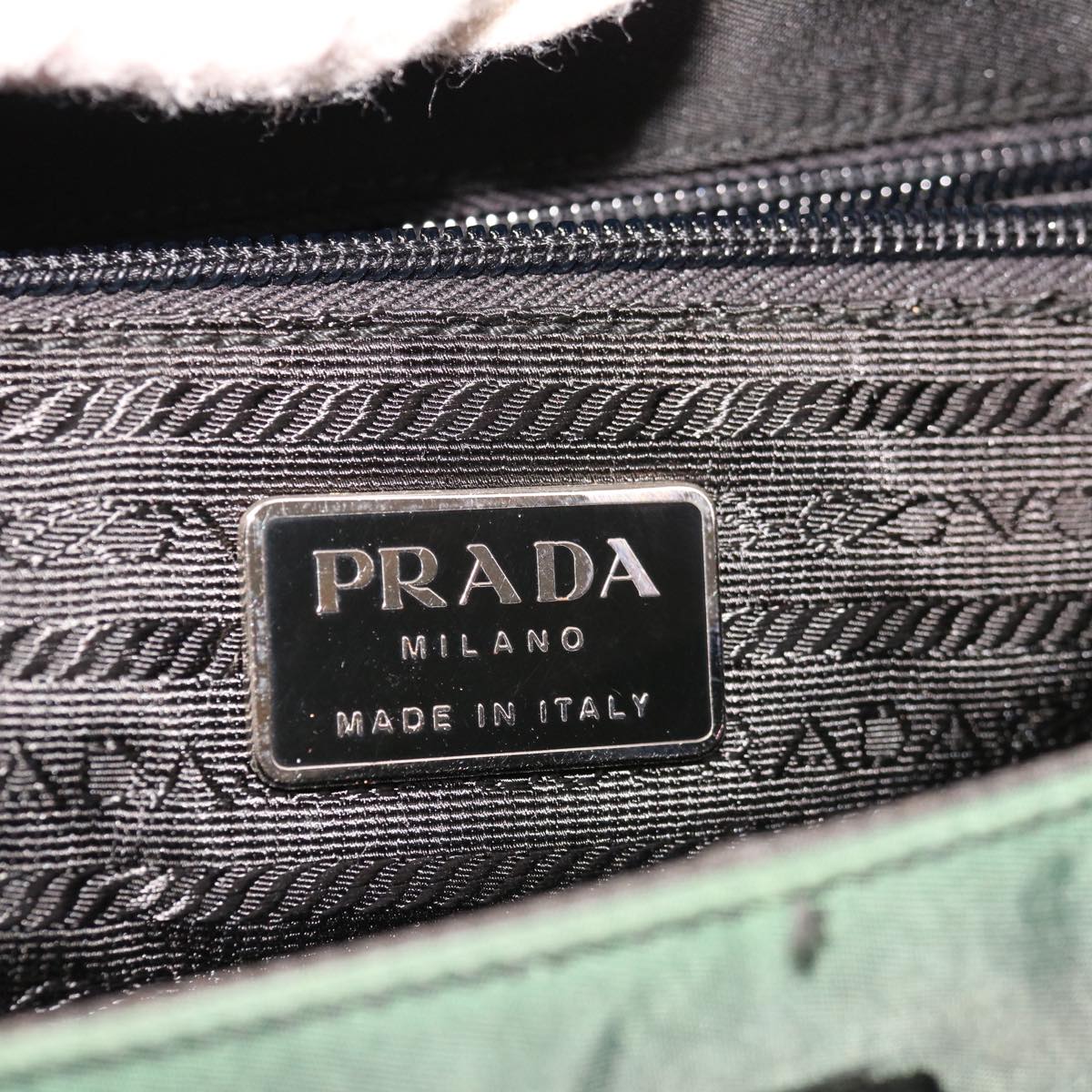 PRADA Shoulder Bag Nylon Green Auth 65557