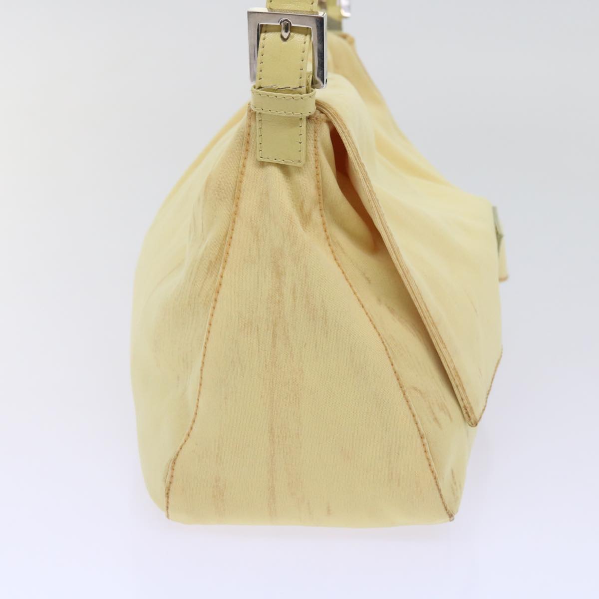 FENDI Mamma Baguette Shoulder Bag Nylon Yellow Auth 65559