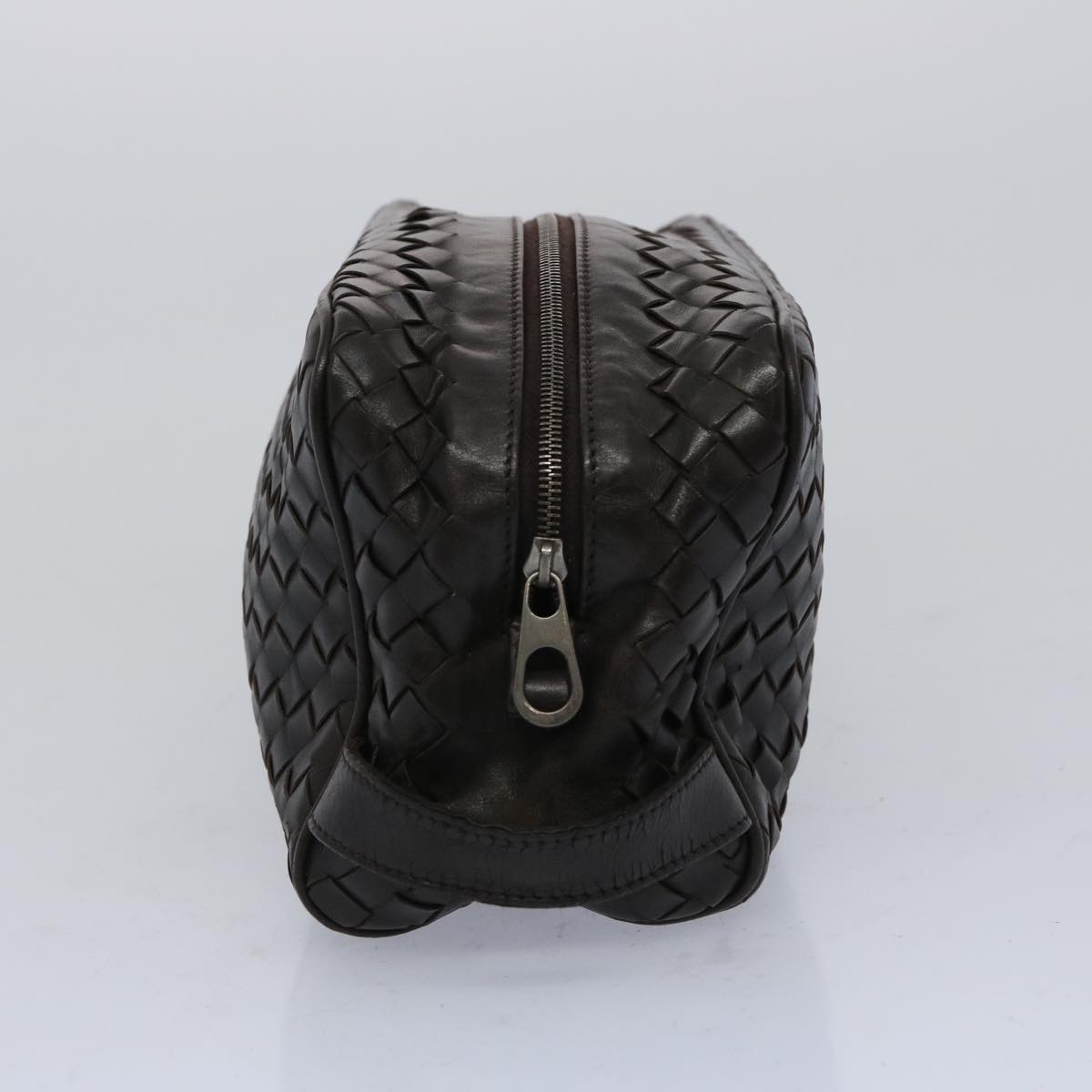 BOTTEGA VENETA INTRECCIATO Clutch Bag Leather Brown Auth 65582