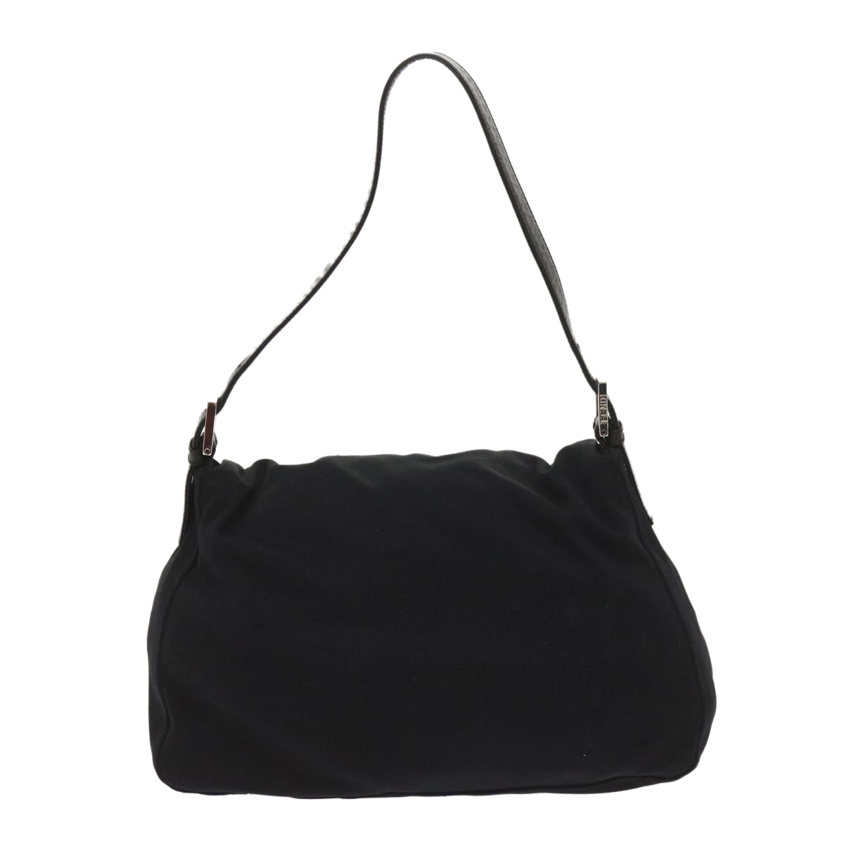 FENDI Mamma Baguette Shoulder Bag Nylon Black Auth 65587 - 0