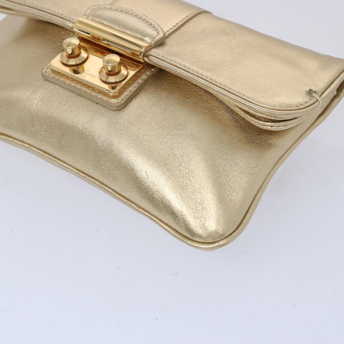 LOUIS VUITTON Sofia Coppola Collection Slim Bag Leather Gold M95861 Auth 65605A