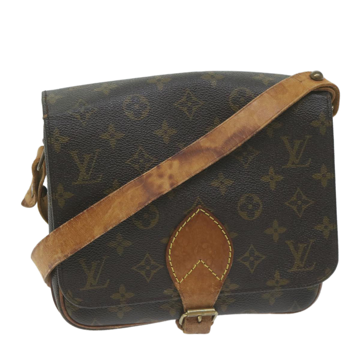 LOUIS VUITTON Monogram Cartouchiere MM Shoulder Bag M51253 LV Auth 65637