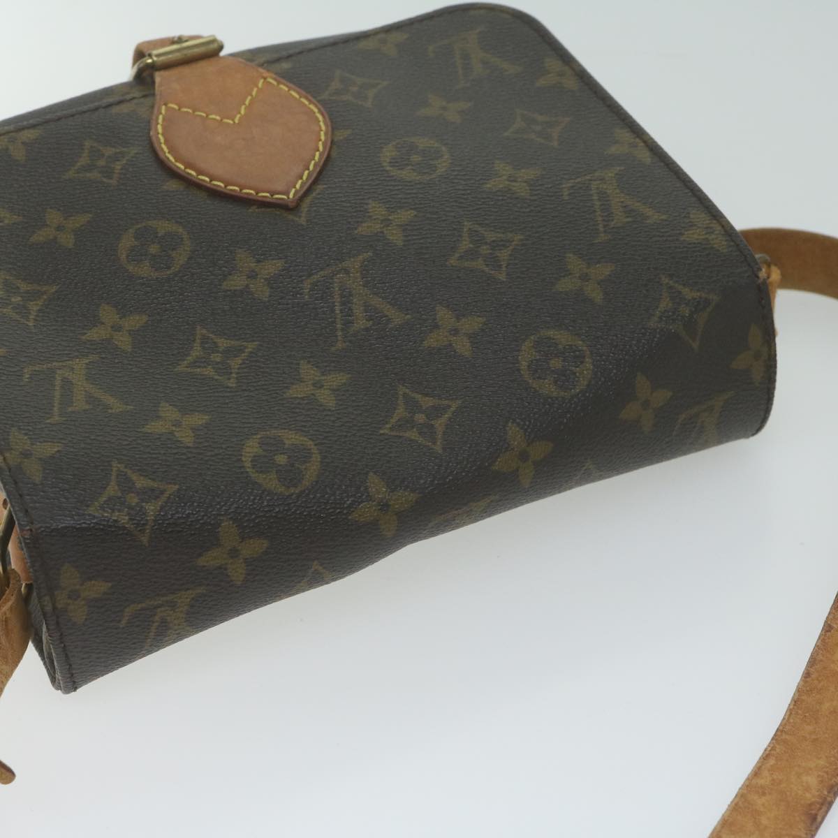 LOUIS VUITTON Monogram Cartouchiere MM Shoulder Bag M51253 LV Auth 65637