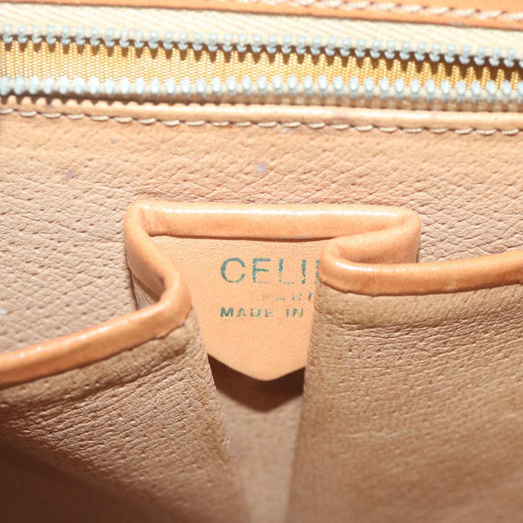 CELINE Macadam Canvas Umhängetasche PVC Leder Braun Auth 65644