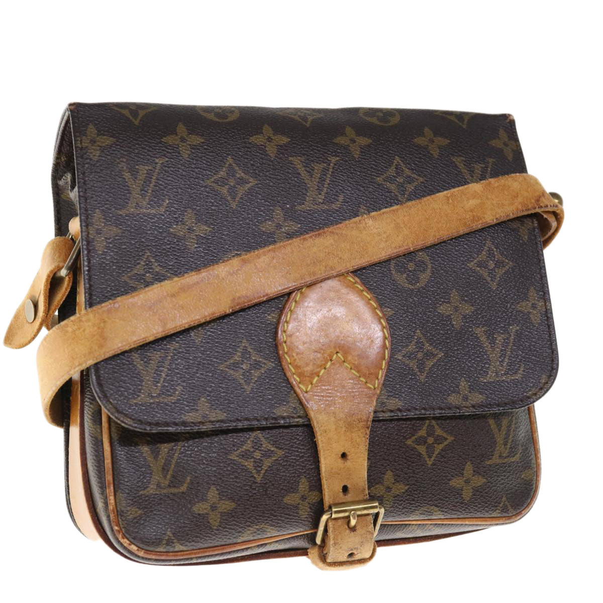 LOUIS VUITTON Monogram Cartouchiere MM Shoulder Bag M51253 LV Auth 65646