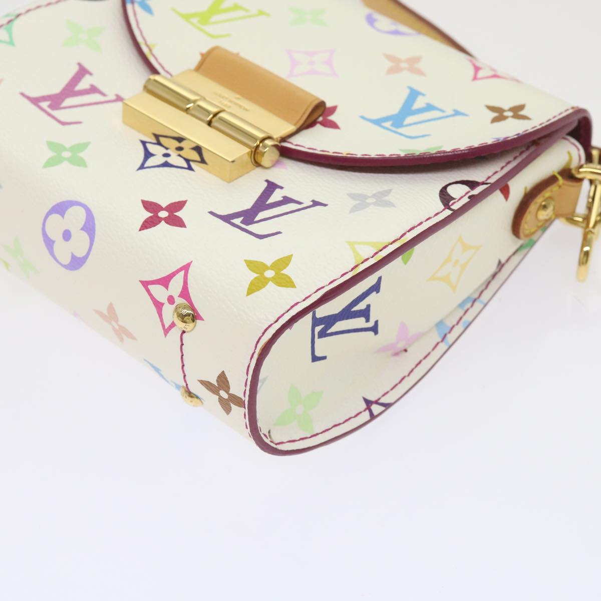 LOUIS VUITTON Monogram Multicolor Heart Breaker Bag White M40660 LV Auth 65657S