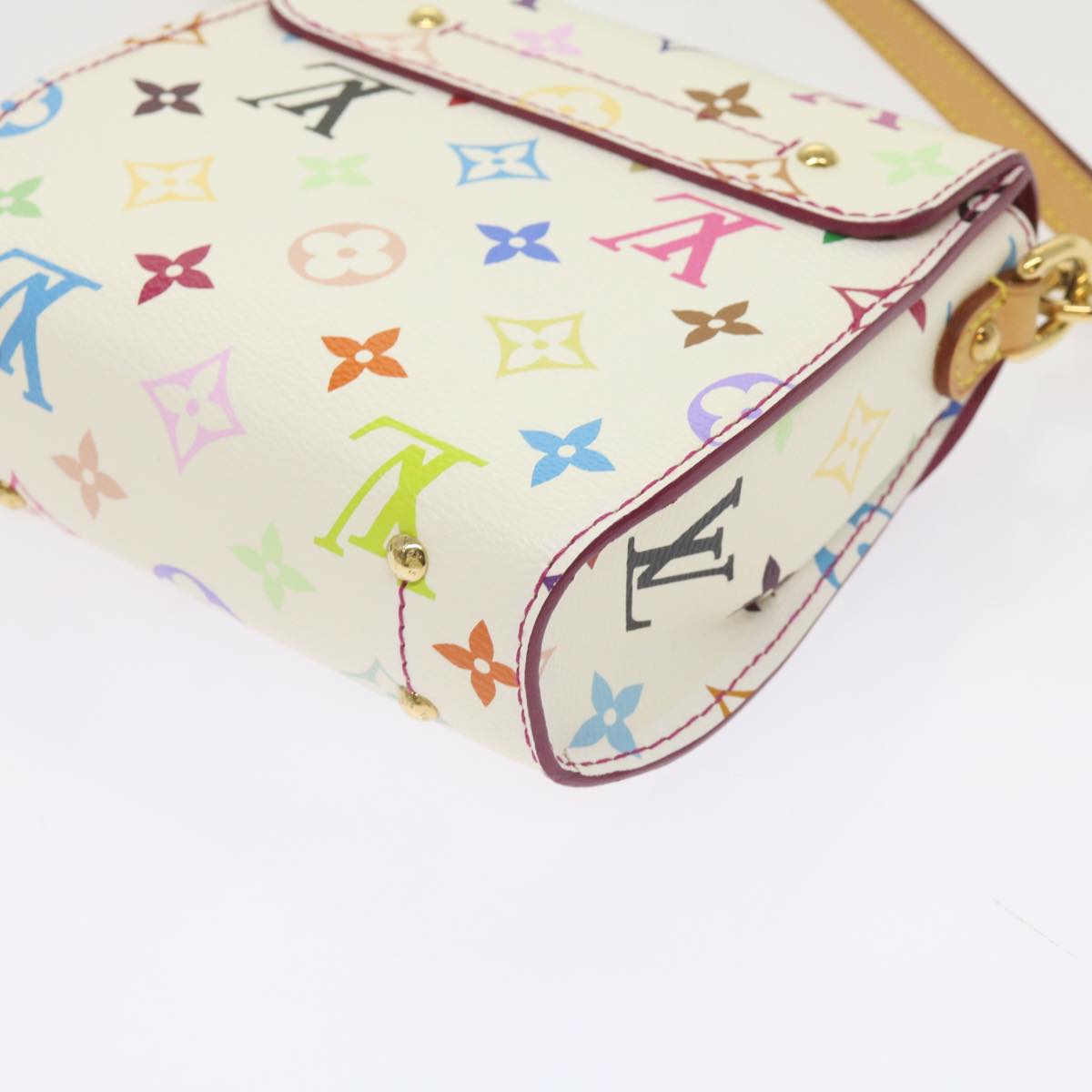 LOUIS VUITTON Monogram Multicolor Heart Breaker Bag White M40660 LV Auth 65657S