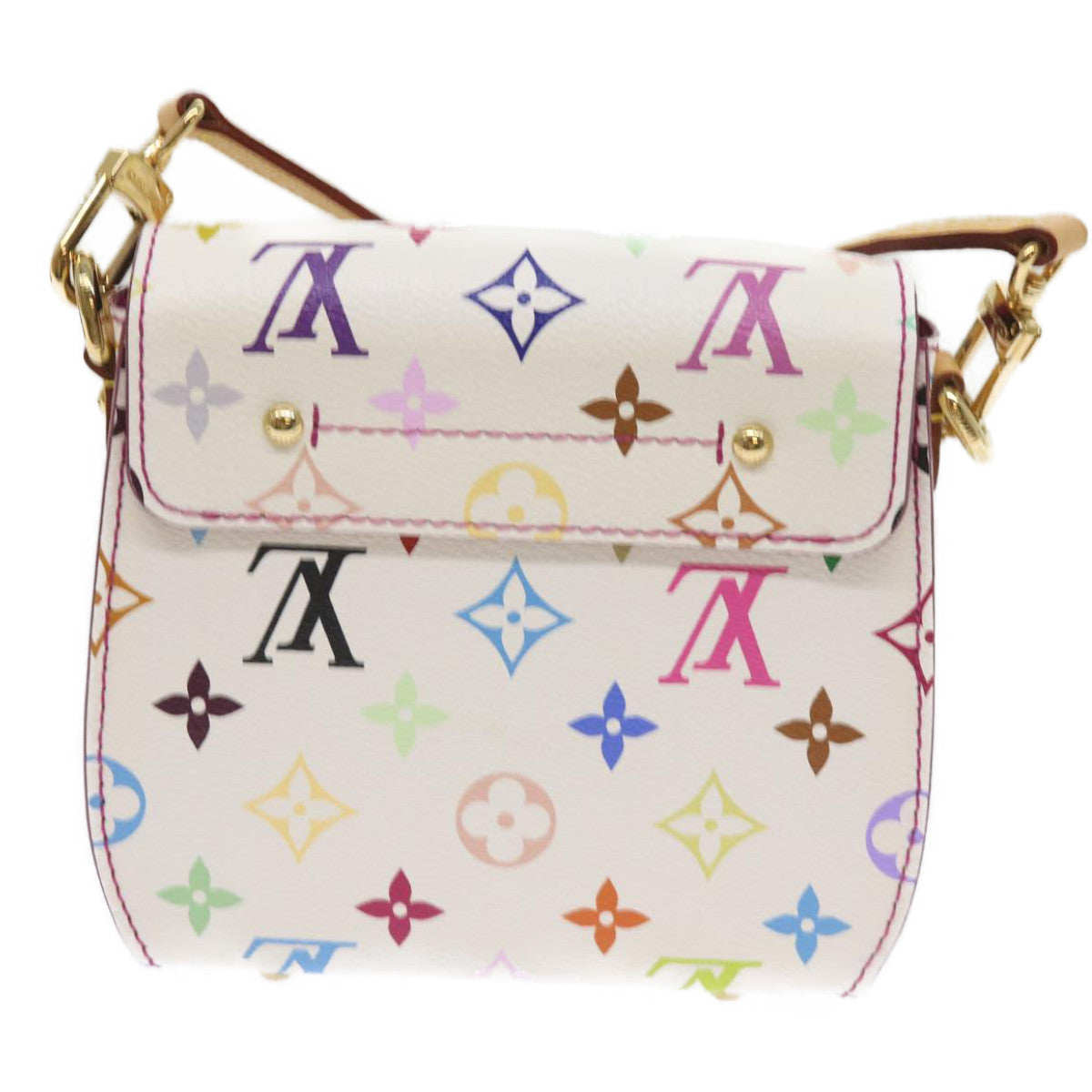 LOUIS VUITTON Monogram Multicolor Heart Breaker Bag White M40660 LV Auth 65657S - 0