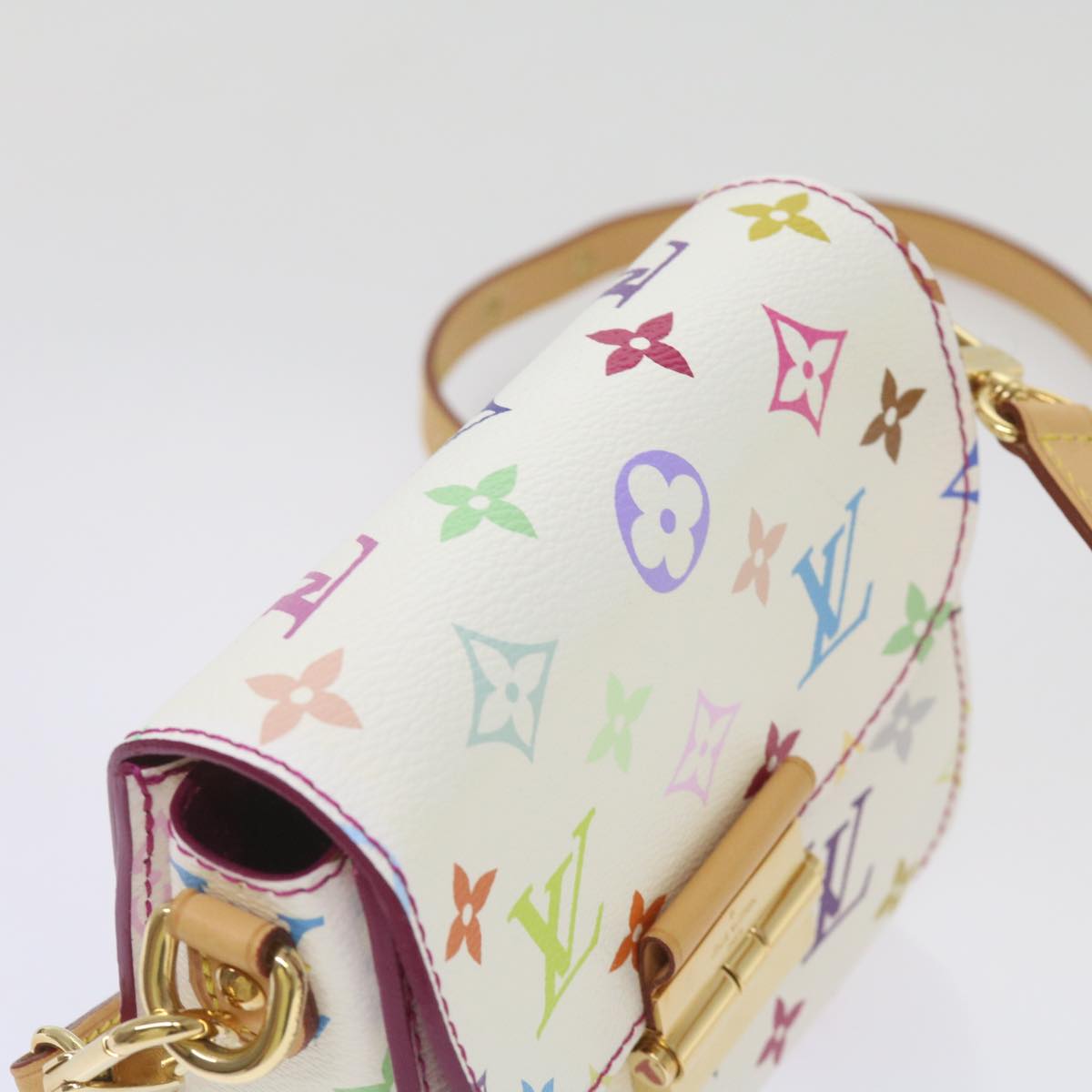 LOUIS VUITTON Monogram Multicolor Heart Breaker Bag White M40660 LV Auth 65657S