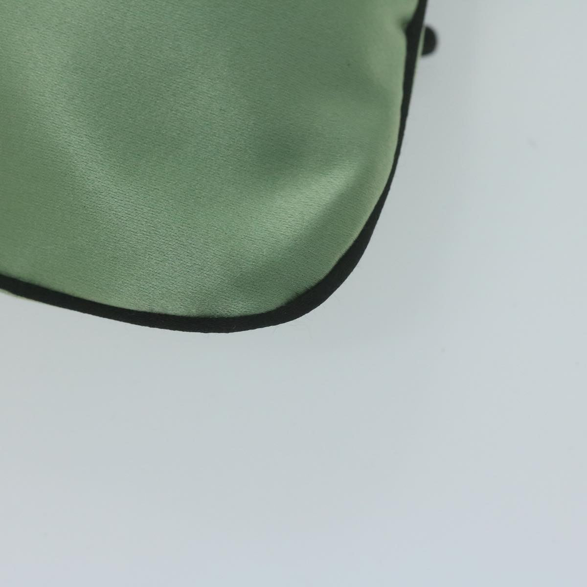 PRADA Drawstring Pouch Pouch Satin Green Auth 65661