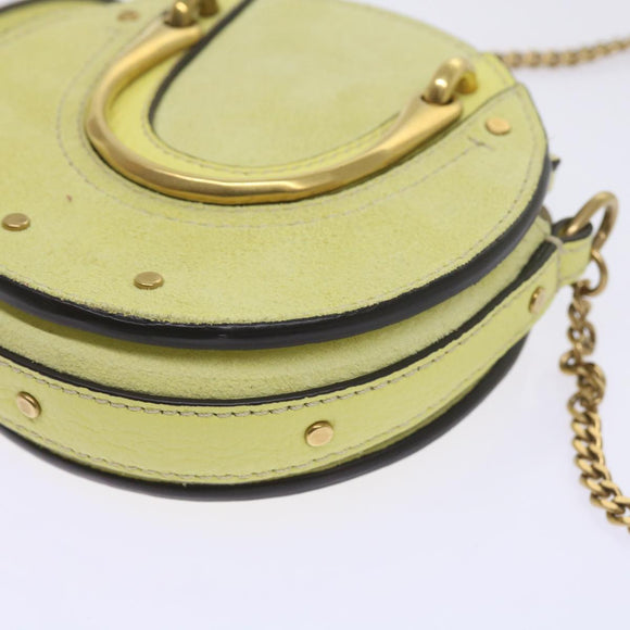 Chloe Pixy Hand Bag Suede Leather 2way Yellow Auth 65664V