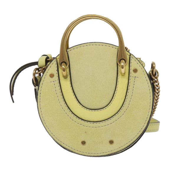 Chloe Pixy Hand Bag Suede Leather 2way Yellow Auth 65664V