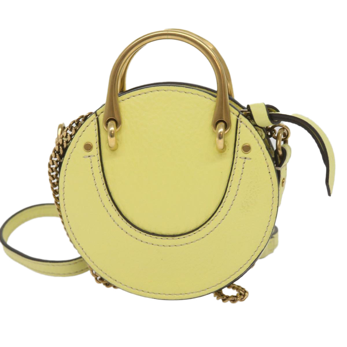Chloe Pixy Hand Bag Suede Leather 2way Yellow Auth 65664 - 0