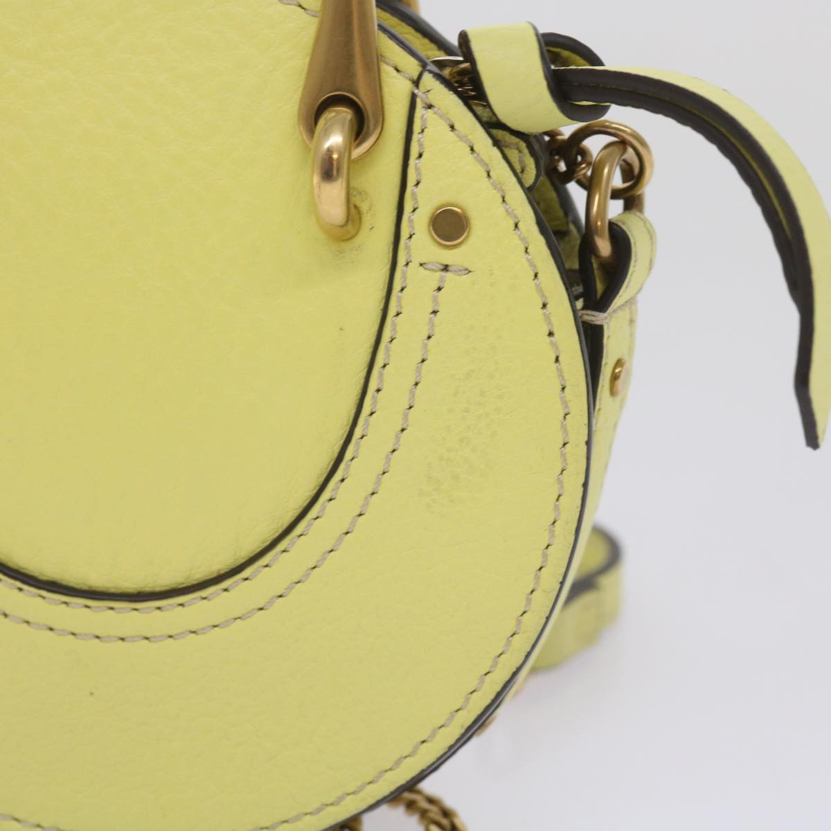 Chloe Pixy Hand Bag Suede Leather 2way Yellow Auth 65664